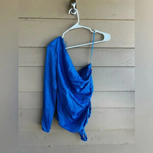NWT Blue Zara Off the Shoulder Body Suit - Size M